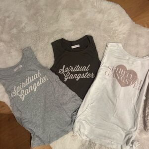 Spiritual Gangster Women's Tank Top bundle - Gray, green, and White/pink